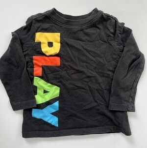 Old Navy Black Long Sleeve Tee with Colorful 'PLAY' Graphic